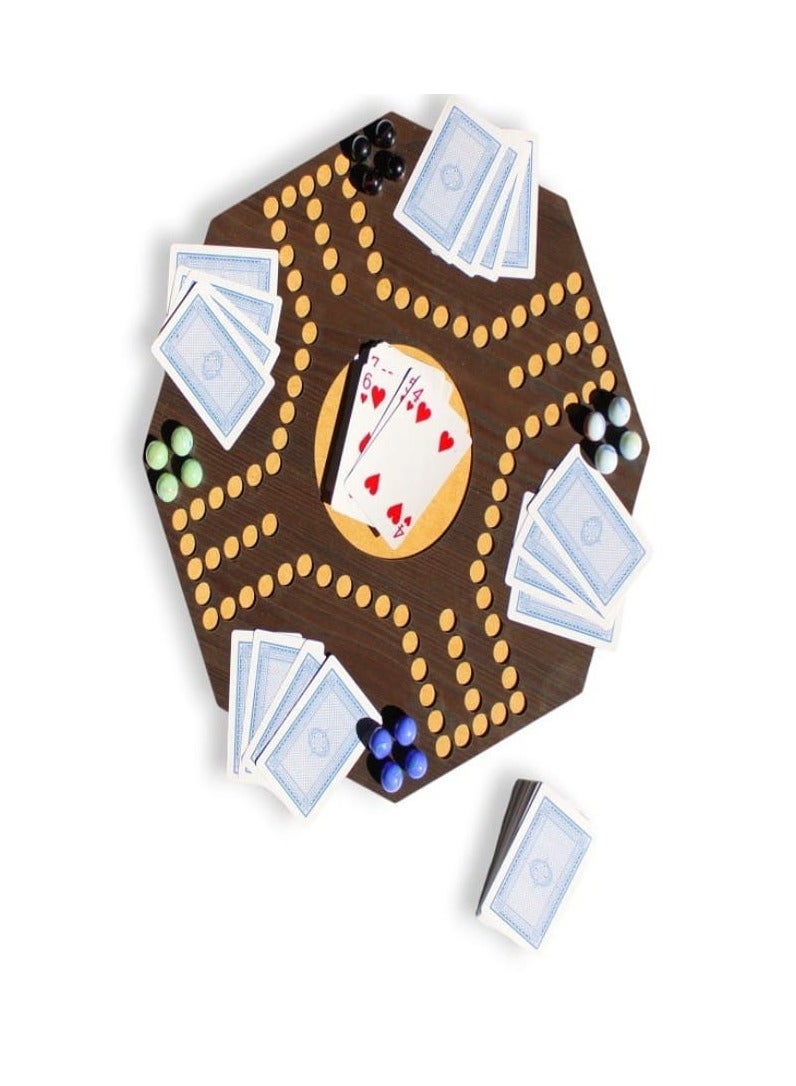 Jackaroo Board Game - Wooden Board - A fun, competitive and entertaining game for 2-4 players. Plagger cards for all games. - Image 4